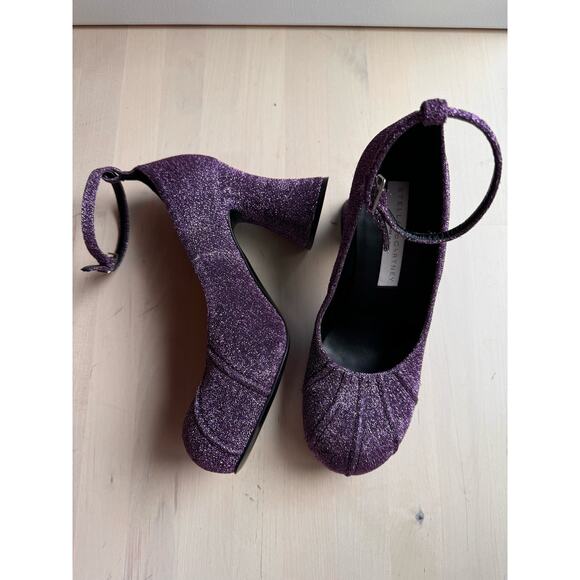 STELLA MCCARTNEY purple Groove Shimmer Dressy Ankle Strap size 36.5/US 6.5 - Picture 12 of 14